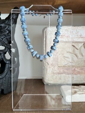 Sarah Coventry Beaded Blue Marbled Necklace
